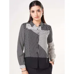 Annabelle By Pantaloons Jet Black Regular Fit Printed Shirt-picture-38