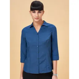 Annabelle by Pantaloons Legion Blue Regular Fit Formal Shirt-picture-43