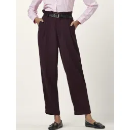 Annabelle by Pantaloons Maroon High Rise Trousers-picture-28
