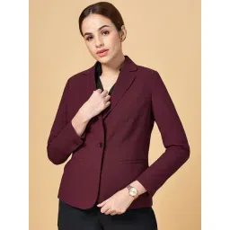 Annabelle by Pantaloons Maroon Regular Fit Blazer-picture-17