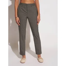 Annabelle by Pantaloons Medium Gray Textured Trousers-picture-36