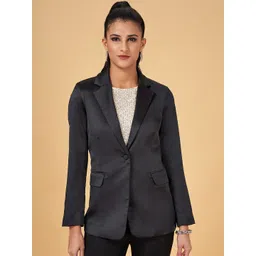 Annabelle by Pantaloons Notched Lapel Collar Single-Breasted Casual Blazer-picture-17