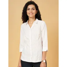 Annabelle by Pantaloons Off-White Striped Shirt-picture-32