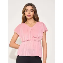 Annabelle By Pantaloons Parfait Pink Slim Fit Top-picture-45