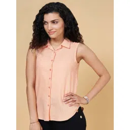 Annabelle by Pantaloons Peach Slim Fit Shirt-picture-34