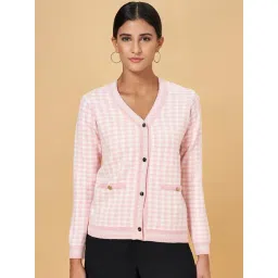 Annabelle by Pantaloons Pink Chequered Cardigan-picture-48