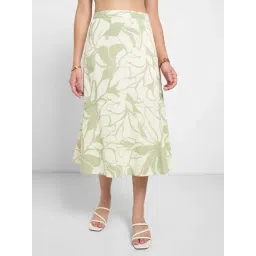 Annabelle by Pantaloons Smoke Green Printed Skirt-picture-12