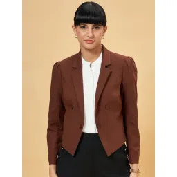 Annabelle by Pantaloons Sorrel Brown Regular Fit Formal Blazer-picture-37