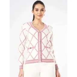 Annabelle by Pantaloons White & Pink Striped Cardigan-picture-20