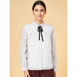 Annabelle by Pantaloons White Self Pattern Shirt-picture-39