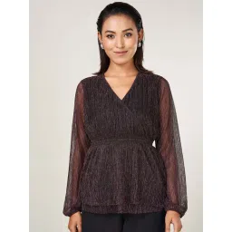 Annabelle by Pantaloons Wine Self Pattern Top-picture-25