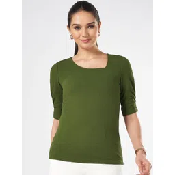 Annabelle by Pantaloons Women Solid V-Neck Top-picture-31