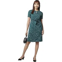 annabelle by pantaloons Women's Fit and Flare Polyester Classic Below The Knee Dress-picture-12