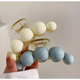 ANNACREATIONS 2 Pcs Korean Fashionable Fancy Stylish Large Pearl Hair Claw Clips Long Hair Jaw Clips Clutches Barrettes Hair Accessories for Women and Girls (Set of 1)-picture-12