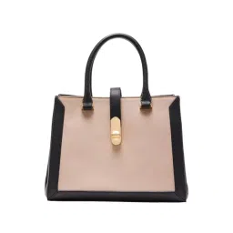 Anne Klein Beige & Black Color Block Handbag-picture-36