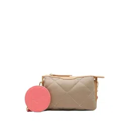 Anne Klein Beige Quilted Sling Handbag with Pouch-picture-12