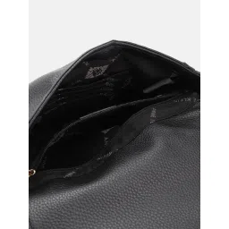 Anne Klein Black Solid Sling Handbag with Card Case image 5