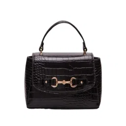 Anne Klein Black Textured Satchel Handbag-picture-18