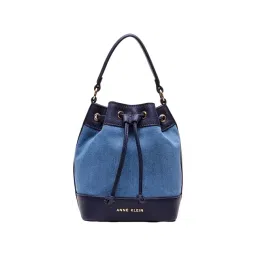 Anne Klein Blue Color Block Bucket Bag-picture-38