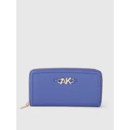 Anne Klein Blue Solid Zip Around Wallet for Women-picture-16
