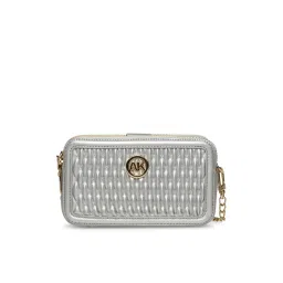 Anne Klein Silver Double Zip Crossbody Bag-picture-11