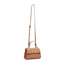Anne Klein Tan Solid Satchel Handbag image 4