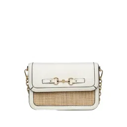 Anne Klein White & Beige Textured Sling Handbag-picture-34