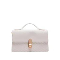 Anne Klein White Textured Satchel Handbag-picture-27