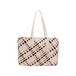 Anne Klein White Textured Tote Handbag with Pouch-picture-25