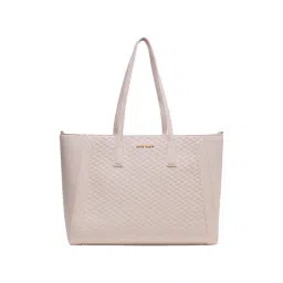 Anne Klein White Textured Tote Handbag with Pouch-picture-26