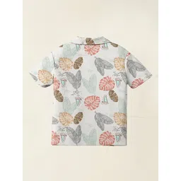 Anneca UnisexTropical Leaf Print Cotton Shirt & Shorts Co-ord Set image 3