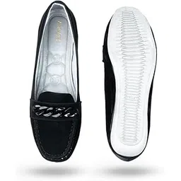 anngiri Women's Loafer Ballet & Moccasins PU Leather, Trendy and Stylish, Slip-on Mule Shoes for Casual Wear & Formal Wear for Women & Girls, [Black, 37] ANN T116-picture-42