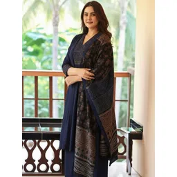 Anni Designer Ethnic Motifs Yoke Design V-Neck Straight Kurta With Trousers & Dupatta-picture-33