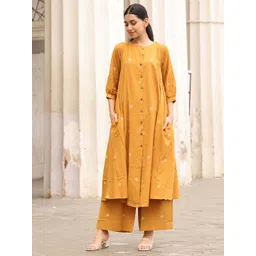 Anni Designer Polka Dot Printed Round Neck A-Line Kurta With Palazzos-picture-13