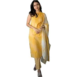 anni designer Women Cotton Blend Kurta with Pant & Dupatta-picture-40