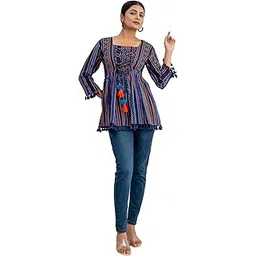 annu paridhan Women's Rayon Floral Print Regular Wear Top-picture-24