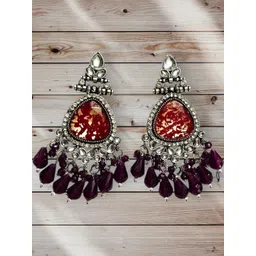 Anouk Artificial Stones Studded And Beaded Contemporary Drop Earrings-picture-32