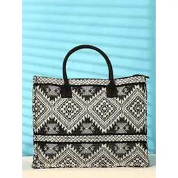 Anouk Black Ethnic Motifs Self Design Oversized Shopper Handheld Bag-picture-35