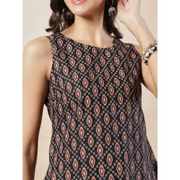 Anouk Black Geometric Printed Pure Cotton Top image 3