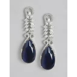 Anouk Classic Silver-Plated American Diamond Chandelier Classic Drop Earrings-picture-38