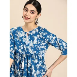 Anouk Conversational Printed Keyhole Neck Empire Dress-picture-40