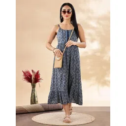 Anouk Cotton Printed Fit & Flare Midi Dress-picture-27