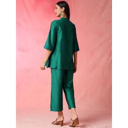 Anouk Embroidered Mandarin Collar Top With Palazzo Co-Ords image 4