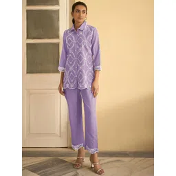 Anouk Embroidered Shirt Collar Shirt With Trousers Co-Ords-picture-19