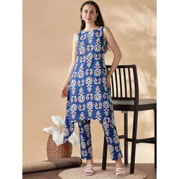 Anouk Ethnic Motif Printed Boat Neck Pure Cotton Tunic With Trouser-picture-20