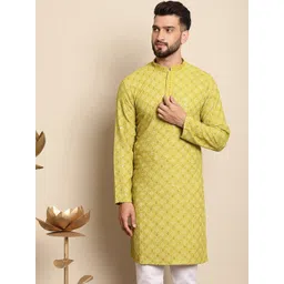 Anouk Ethnic Motifs Embroidered Thread Work Cotton Kurta-picture-18