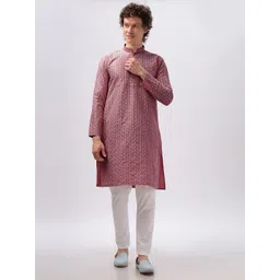 Anouk Ethnic Motifs Embroidered Thread Work Cotton Straight Kurta-picture-11