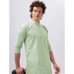 Anouk Ethnic Motifs Embroidered Thread Work Cotton Straight Kurta-picture-13