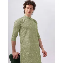 Anouk Ethnic Motifs Embroidered Thread Work Cotton Straight Kurta image 5