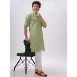 Anouk Ethnic Motifs Embroidered Thread Work Cotton Straight Kurta image 4